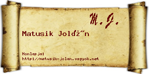 Matusik Jolán névjegykártya